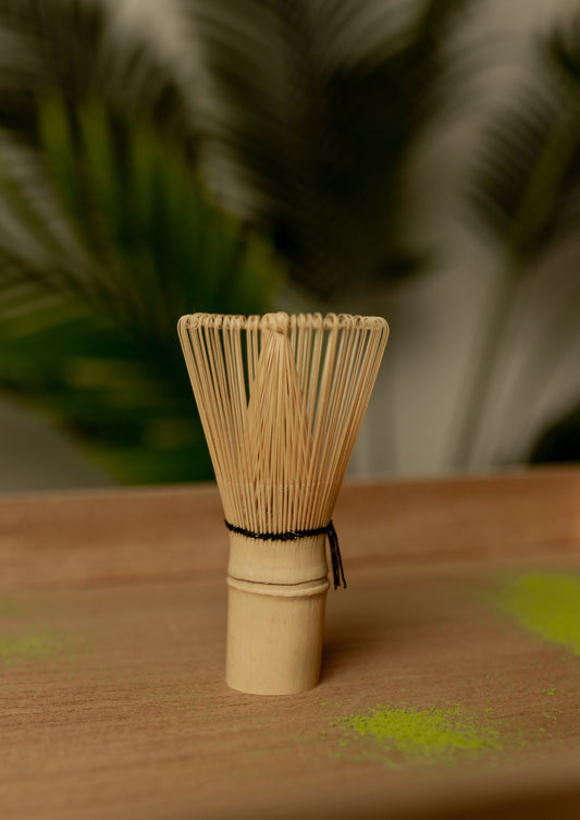 matcha bamboo whisk bambusa putojamā slotiņa